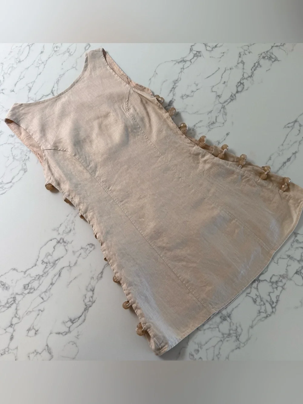 VRG GRL Tia Linen Mini Dress - Oatmeal - Size 10 - Picture 2 of 8